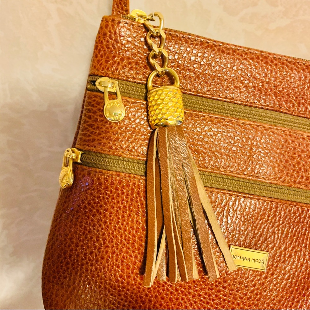 NWOT Romana Moda Italian Leather Crossbody Purse - Picture 7 of 8